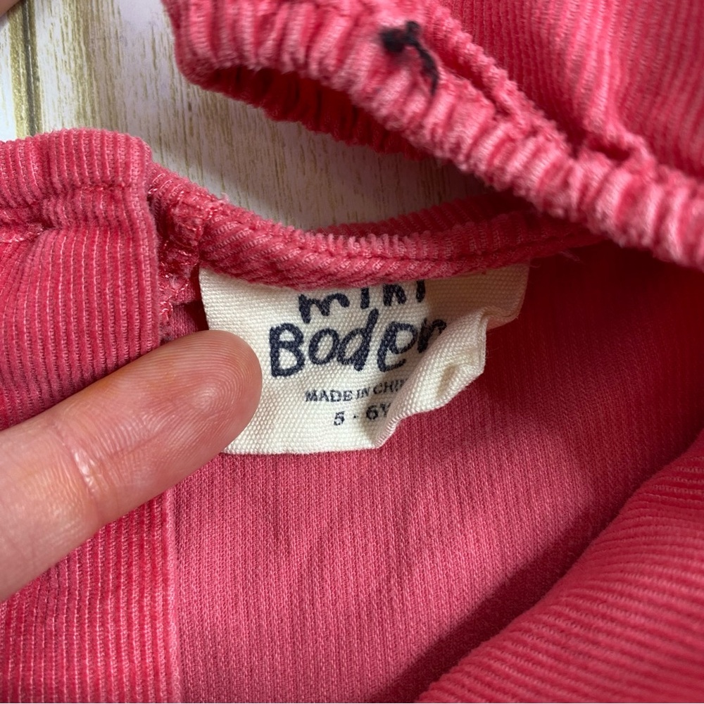 Mini Boden Pink Corduroy Embroidered A-line Dresd - Picture 4 of 6